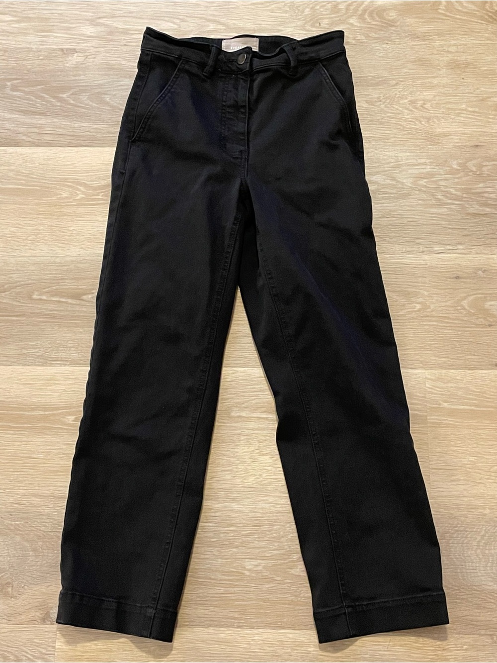Everlane Black Cropped Straight Regular Jeans 0